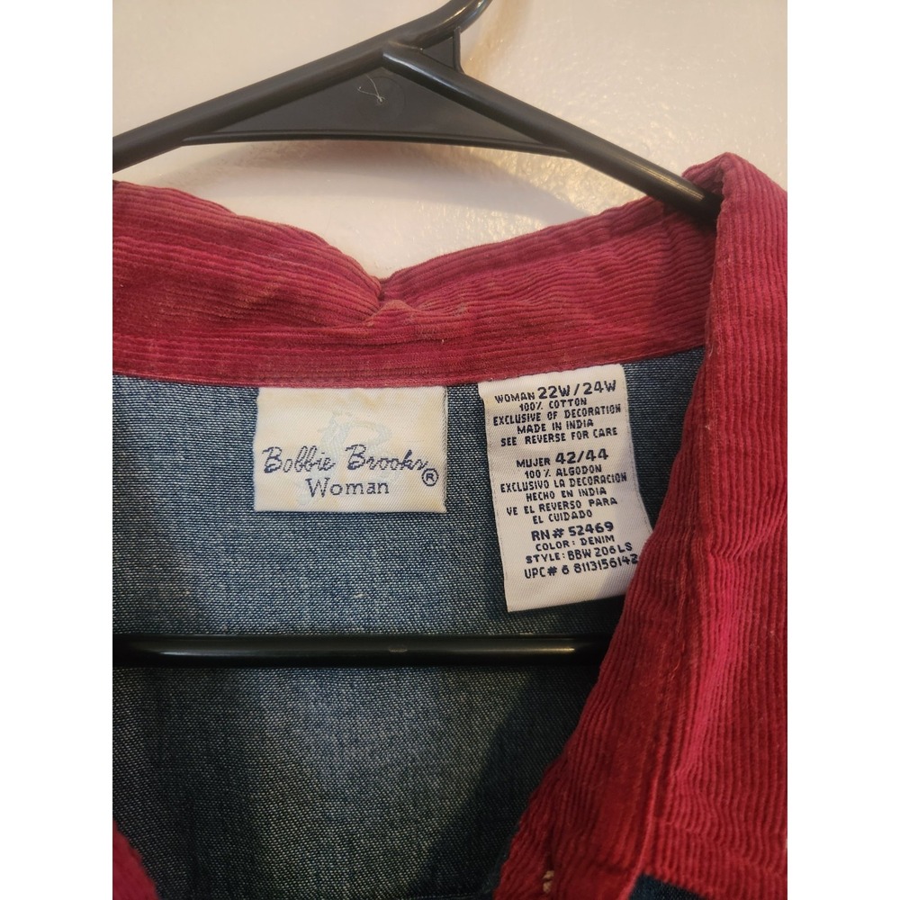 Vintage Bobbie Brooks Womens Button Up Shirt Size 22/24 Fall Embroidered - Picture 5 of 8